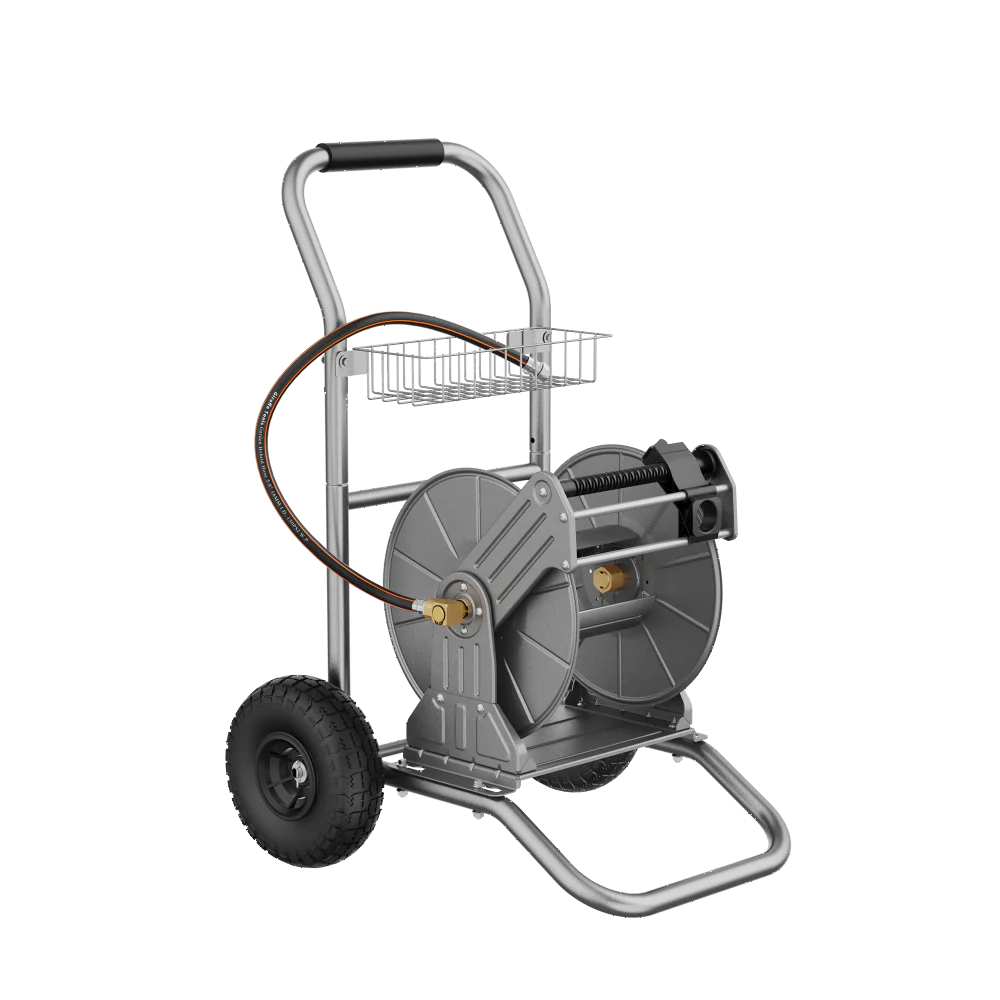 Garden Hose Reel Cart-2 Wheels-Metal-Heavy Duty