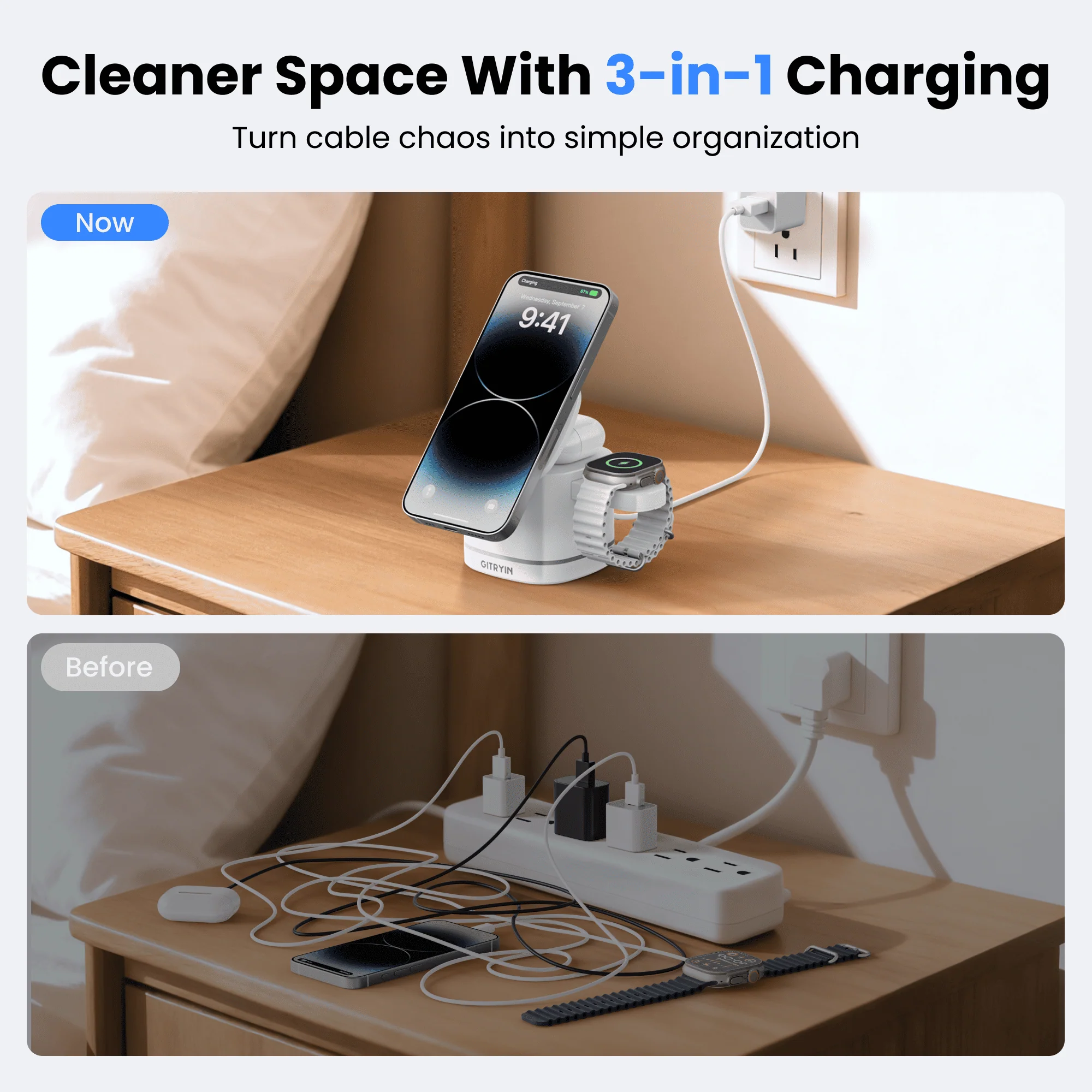 Gitryin Magnetic 3-in-1 Wireless Charging Station for 3C Devices - Image 6