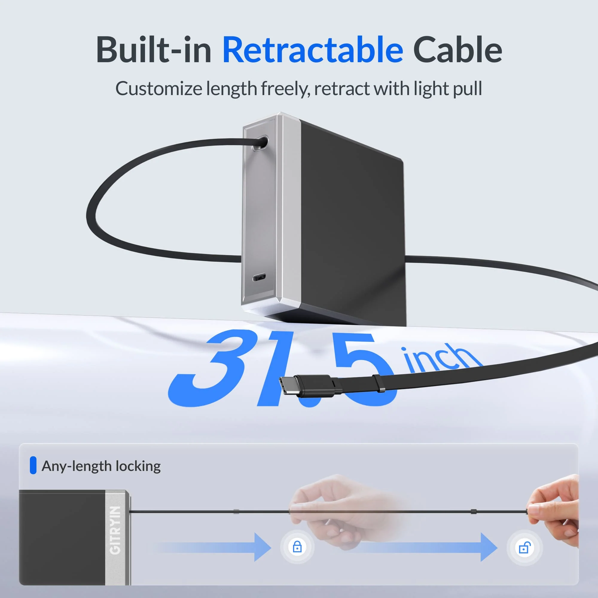 Gitryin Retractable 140W Fast Charger - USB-C Cable - Image 12
