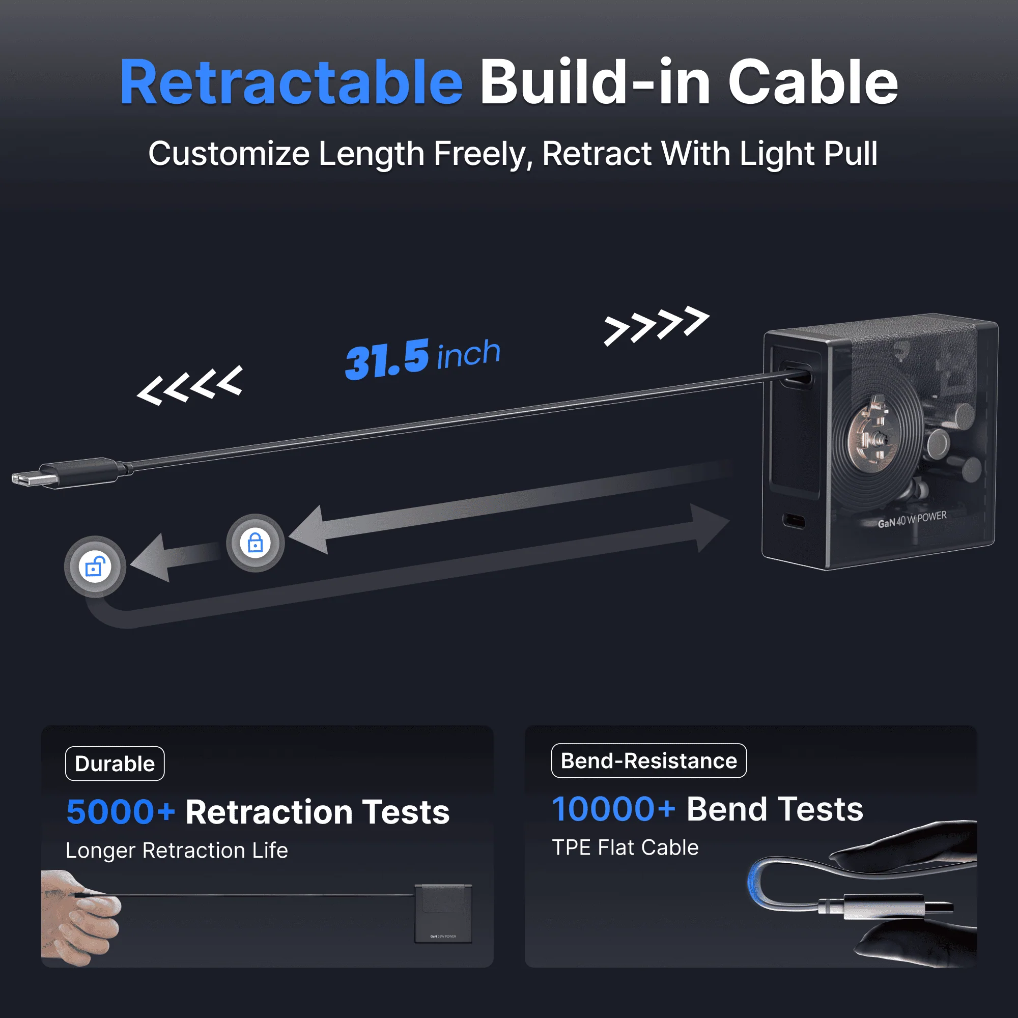 Gitryin Retractable 40W Charger - Micro Cable - Image 14