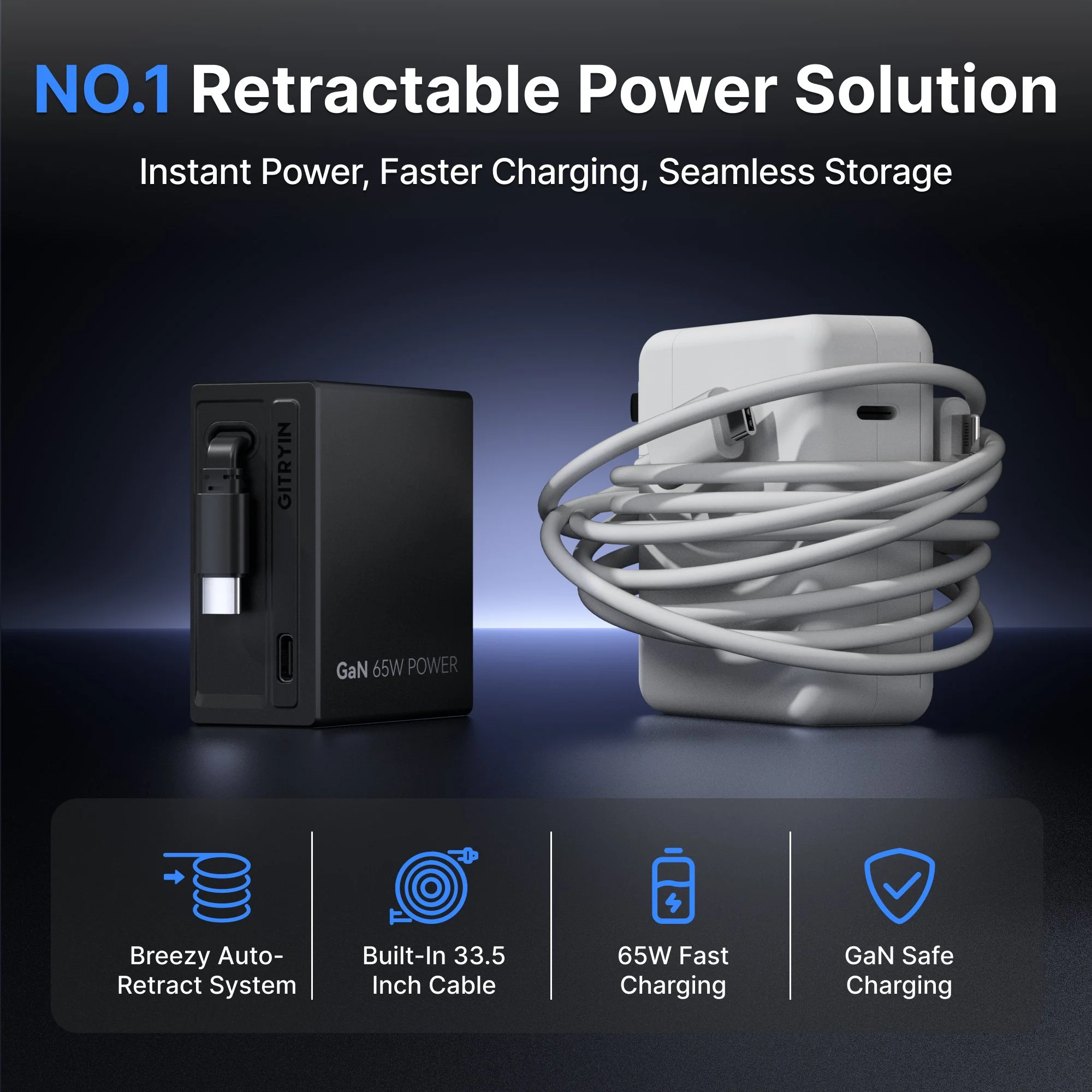 Gitryin Retractable 65W Fast Charger for 3C Devices - Image 12