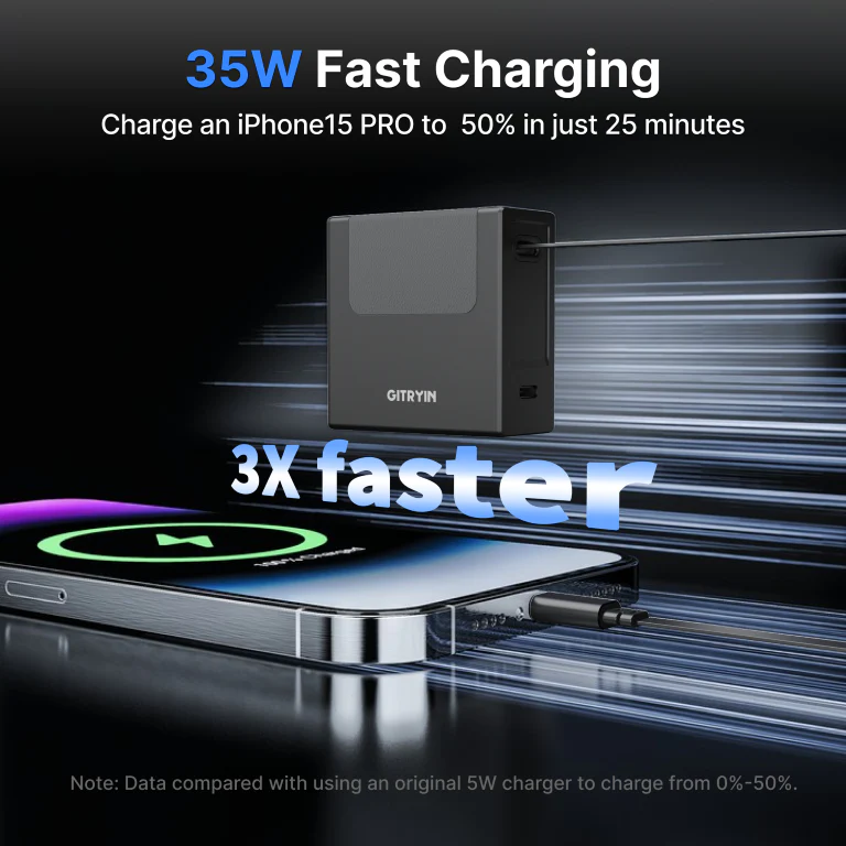Gitryin Retractable Charger - Black/USB-C Cable - Image 5