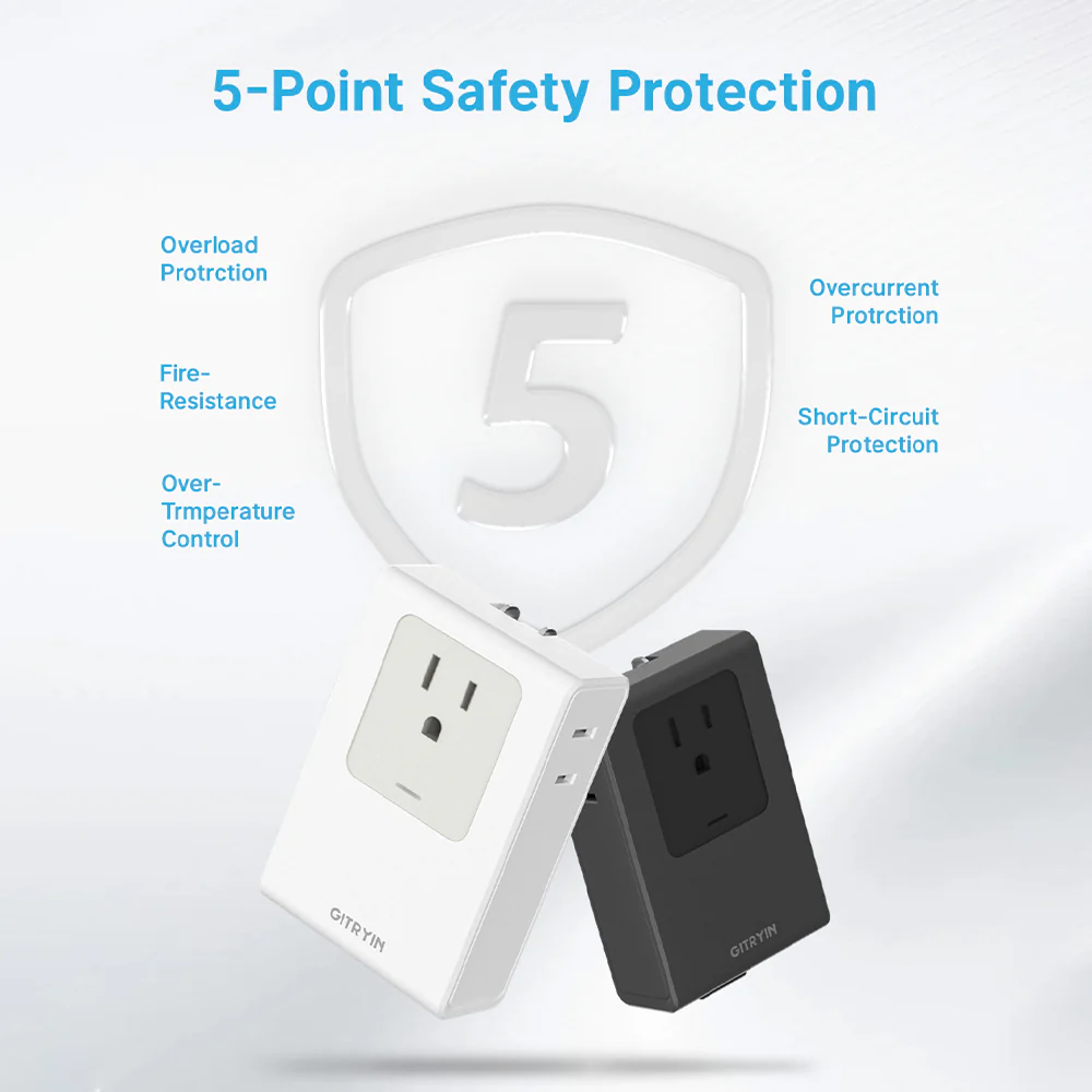 Gitryin Retractable Travel Adapter 5-in-1 - Image 6