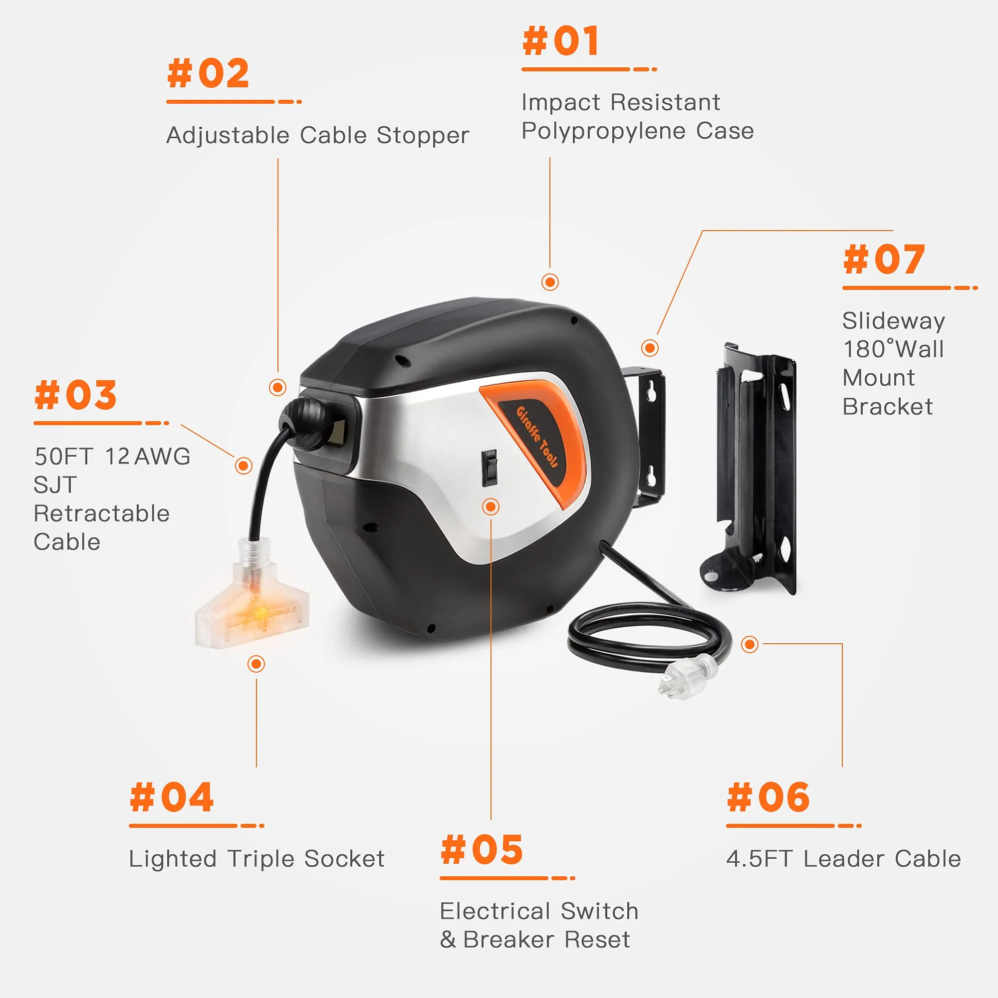 Retractable Extension Cord Reel-12AWG - Image 10