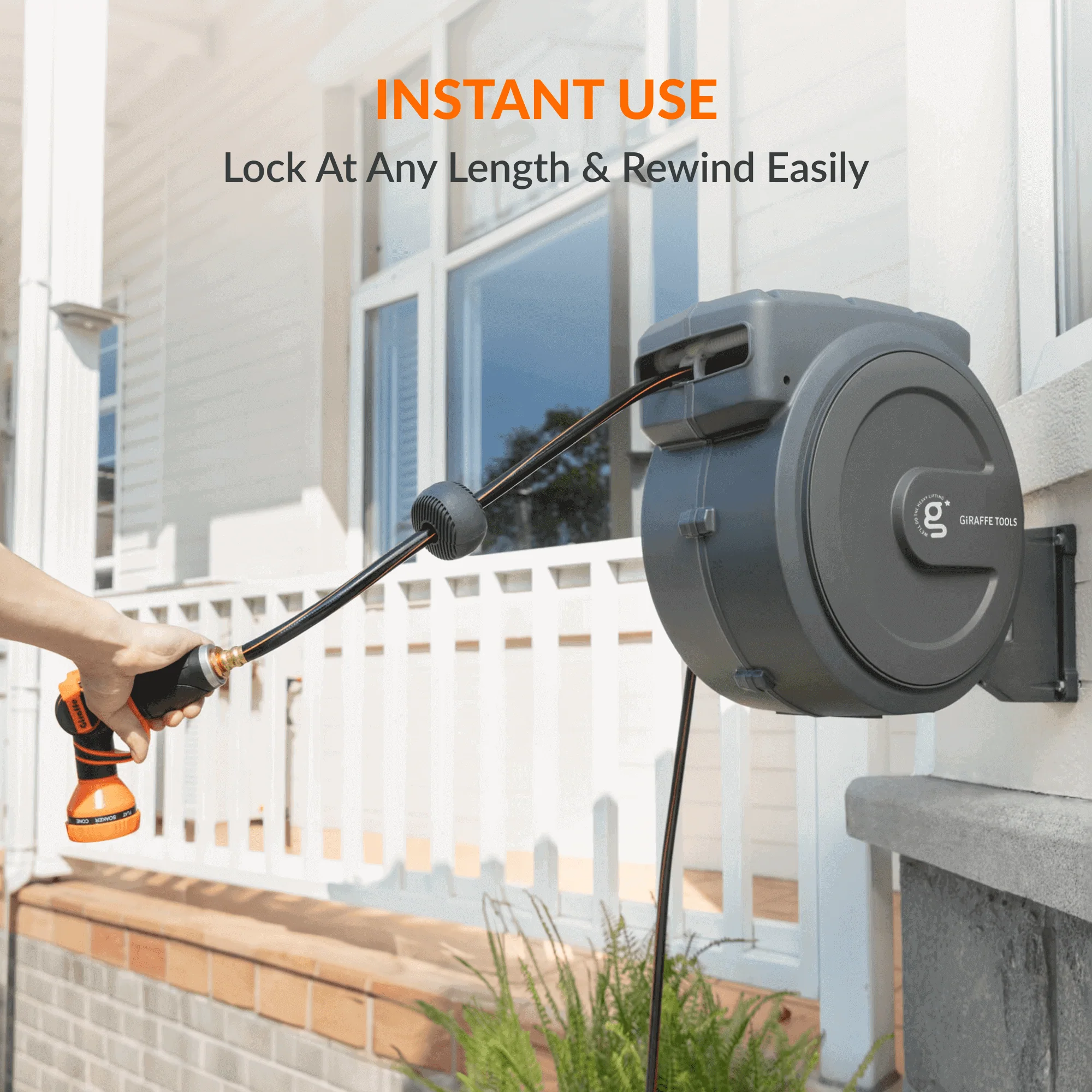Retractable Garden Hose Reel-1/2in-130ft - Image 6