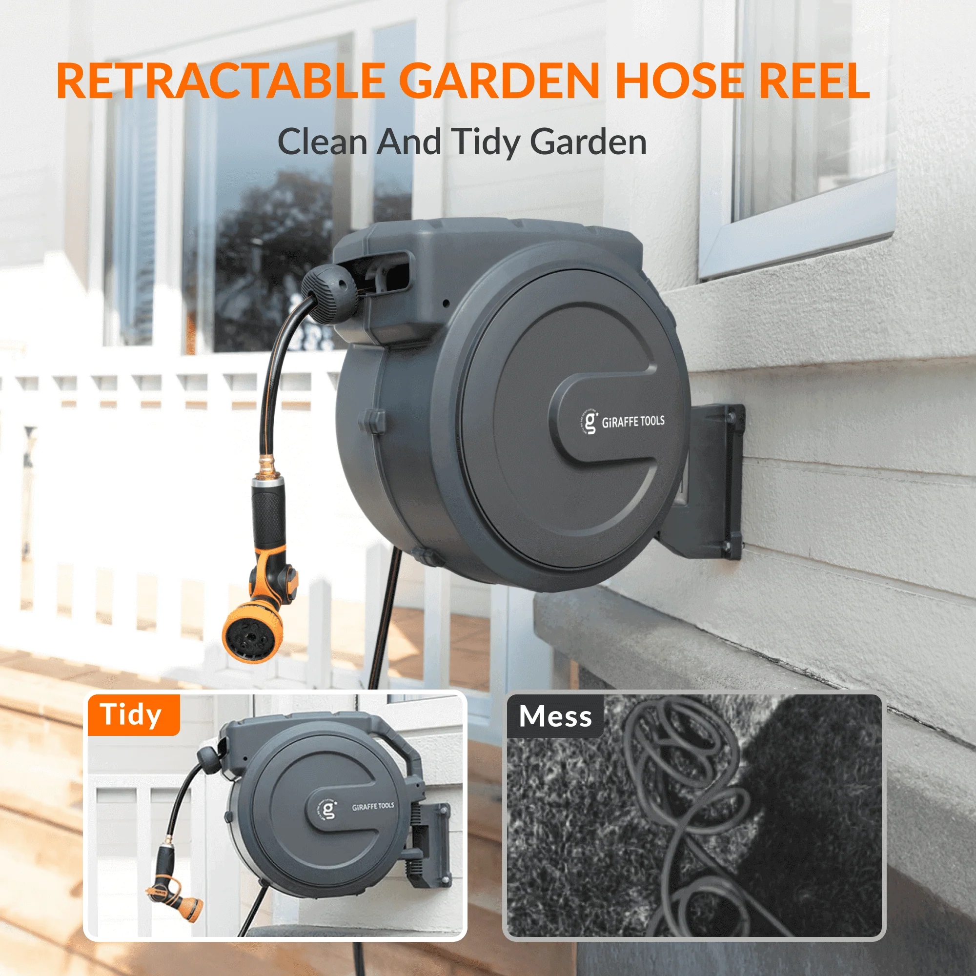 Retractable Garden Hose Reel-1/2in-155ft - Image 4